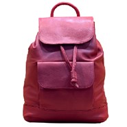 Burgundy Genuine Leather Backpack