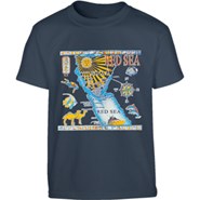 Adult Red Sea Map Printed T- Shirt